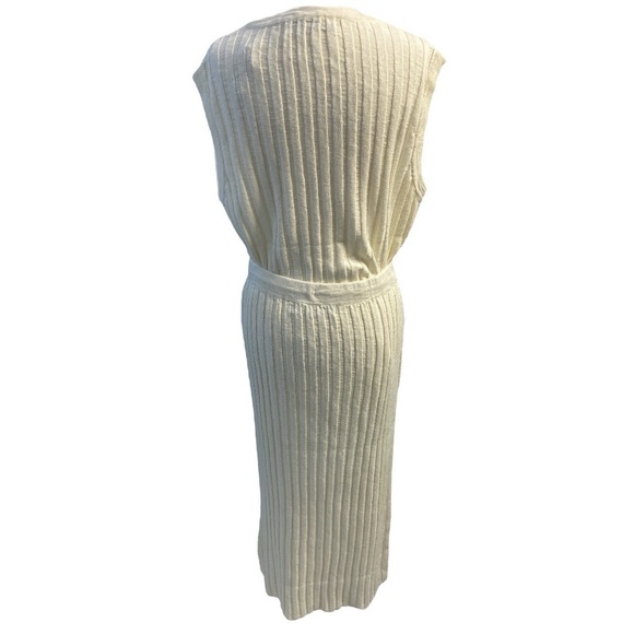 62. Free People Veda Sweater Set Ivory Ribbed Maxi Pencil Skirt 2 In 1 Size S - Picture 11 of 17